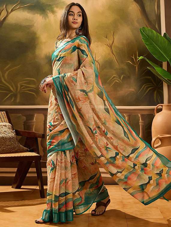 women printed casual wear saree with blouse - 22388859 -  Standard Image - 2