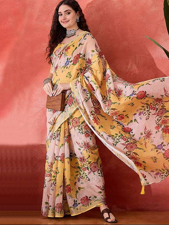 women printed casual wear saree with blouse - 22388865 -  Standard Image - 2