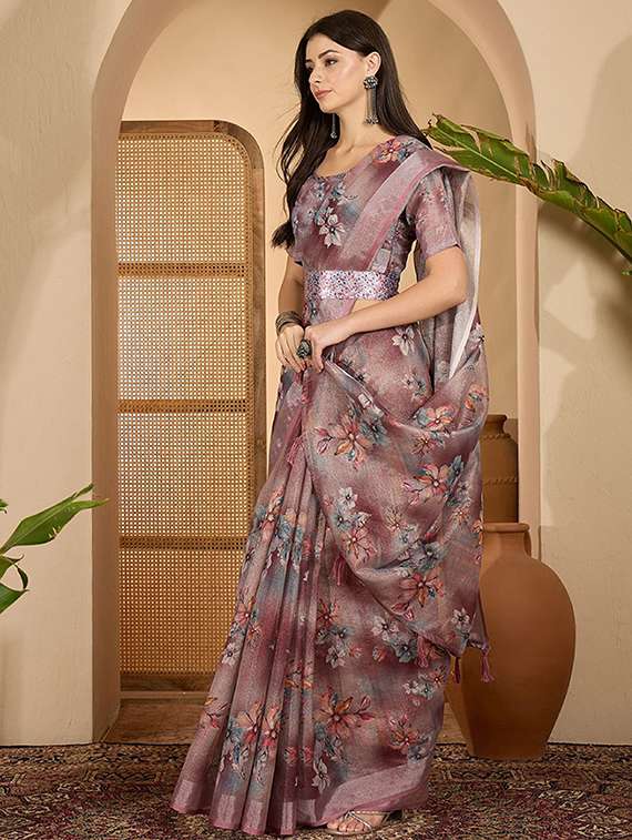 women printed casual wear saree with blouse - 22388874 -  Standard Image - 2