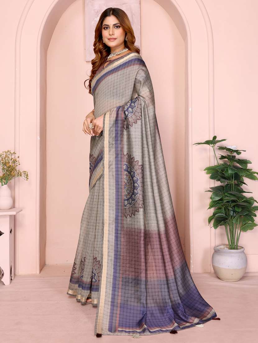women printed casual wear saree with blouse - 22388881 -  Standard Image - 2