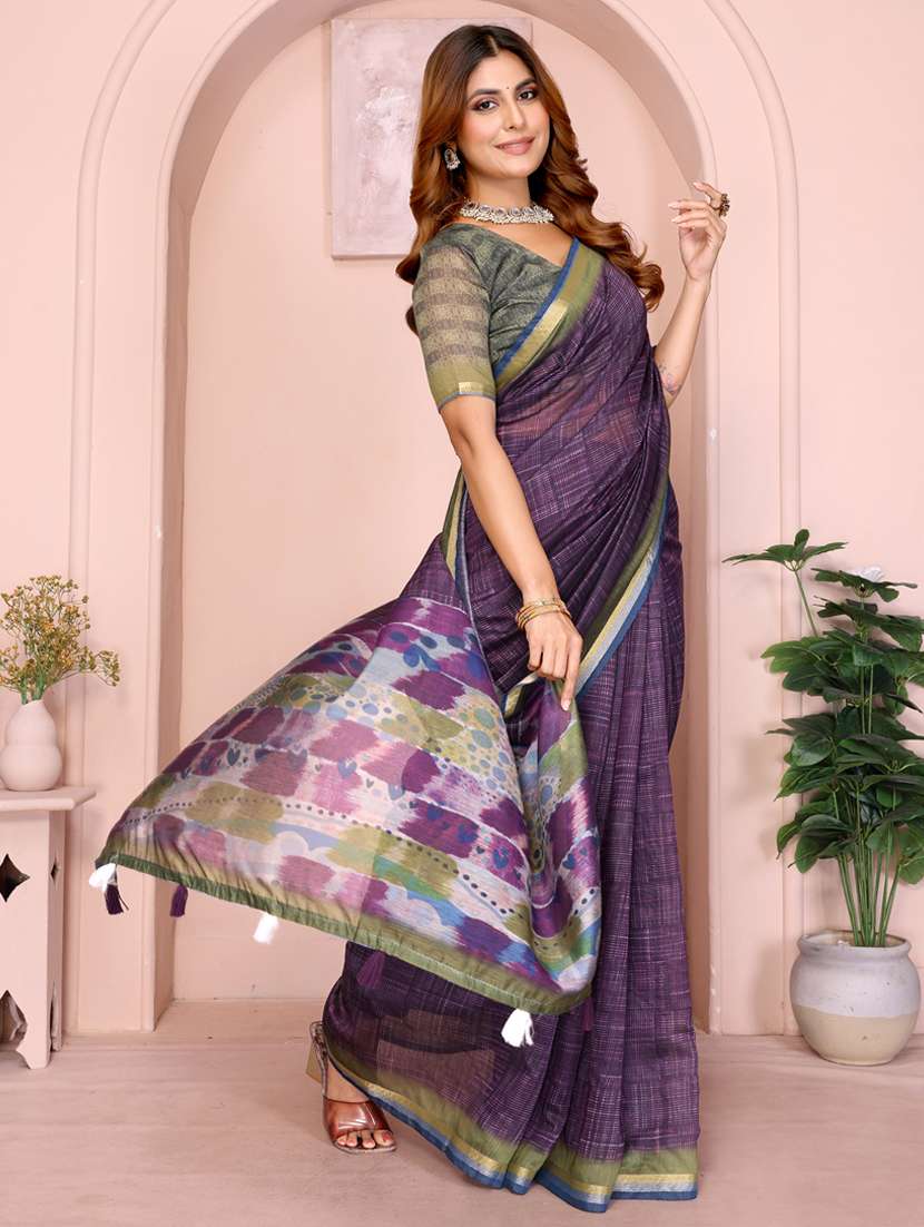 women printed casual wear saree with blouse - 22388883 -  Standard Image - 2