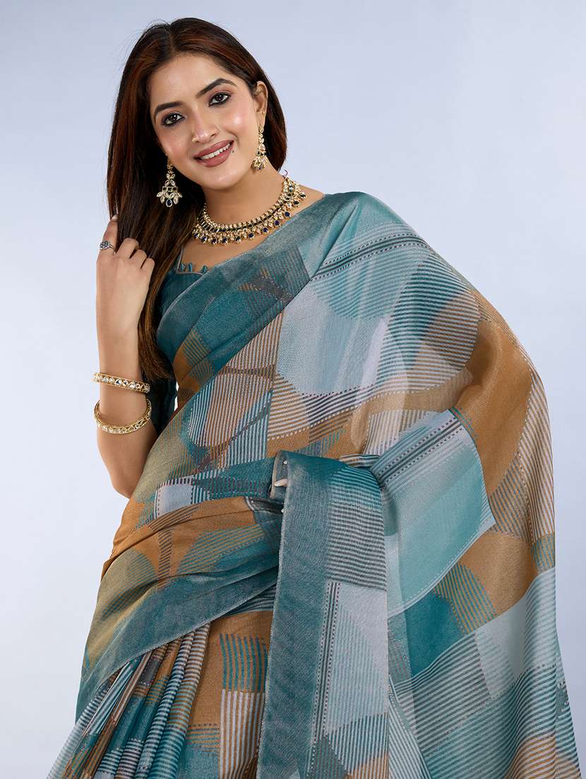women printed casual wear saree with blouse - 22388913 -  Standard Image - 2