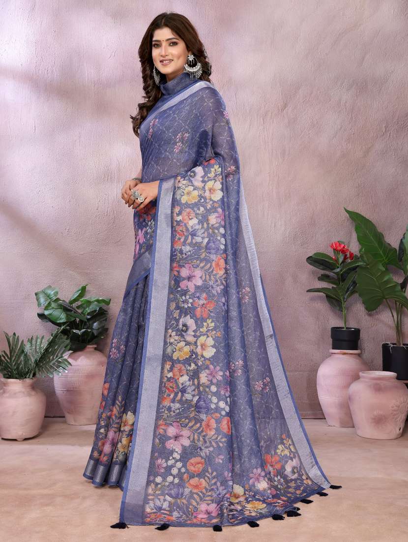 women printed casual wear saree with blouse - 22388983 -  Standard Image - 2