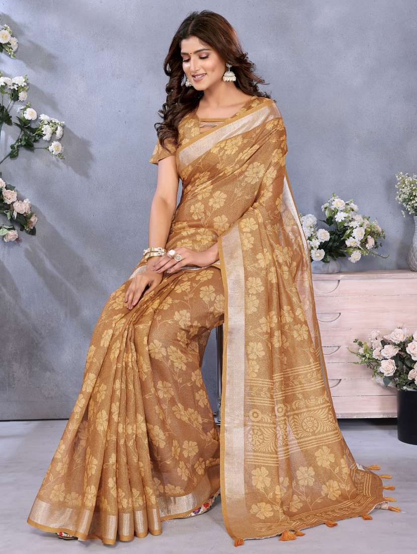 women printed casual wear saree with blouse - 22388990 -  Standard Image - 2