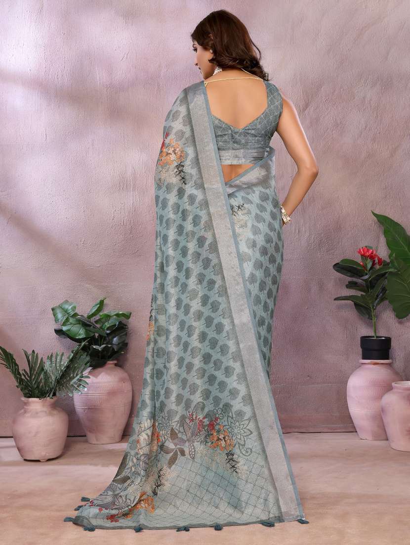 women printed casual wear saree with blouse - 22388992 -  Standard Image - 2