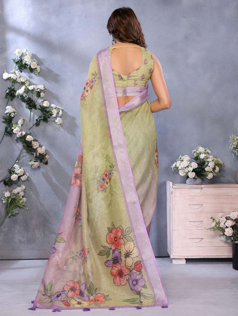 women printed casual wear saree with blouse - 22388996 -  Standard Image - 2