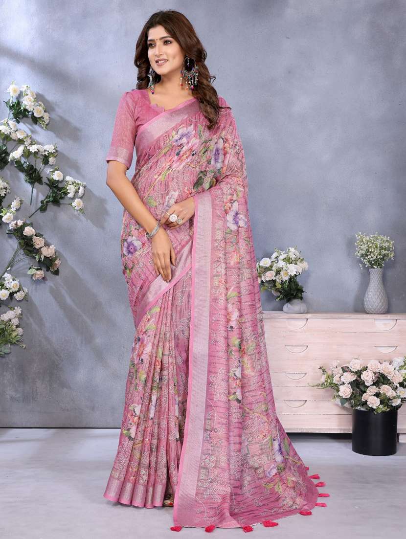 women printed casual wear saree with blouse - 22388999 -  Standard Image - 2