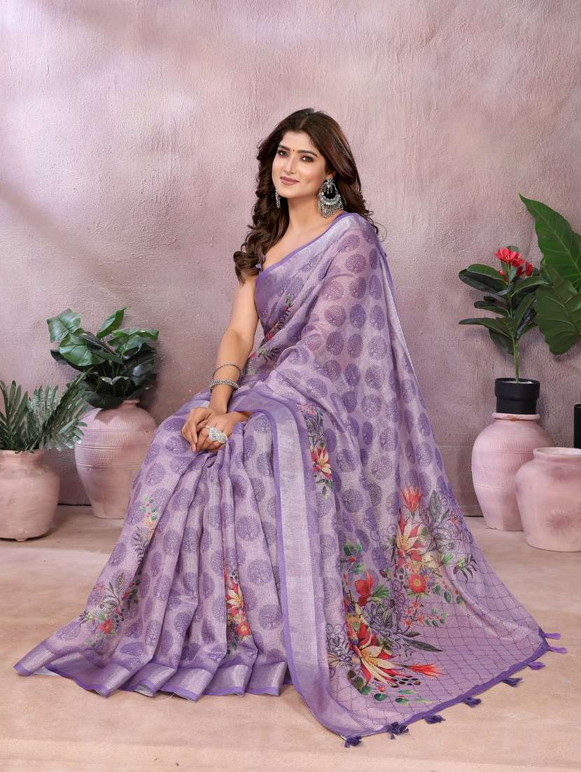 women printed casual wear saree with blouse - 22389001 -  Standard Image - 2