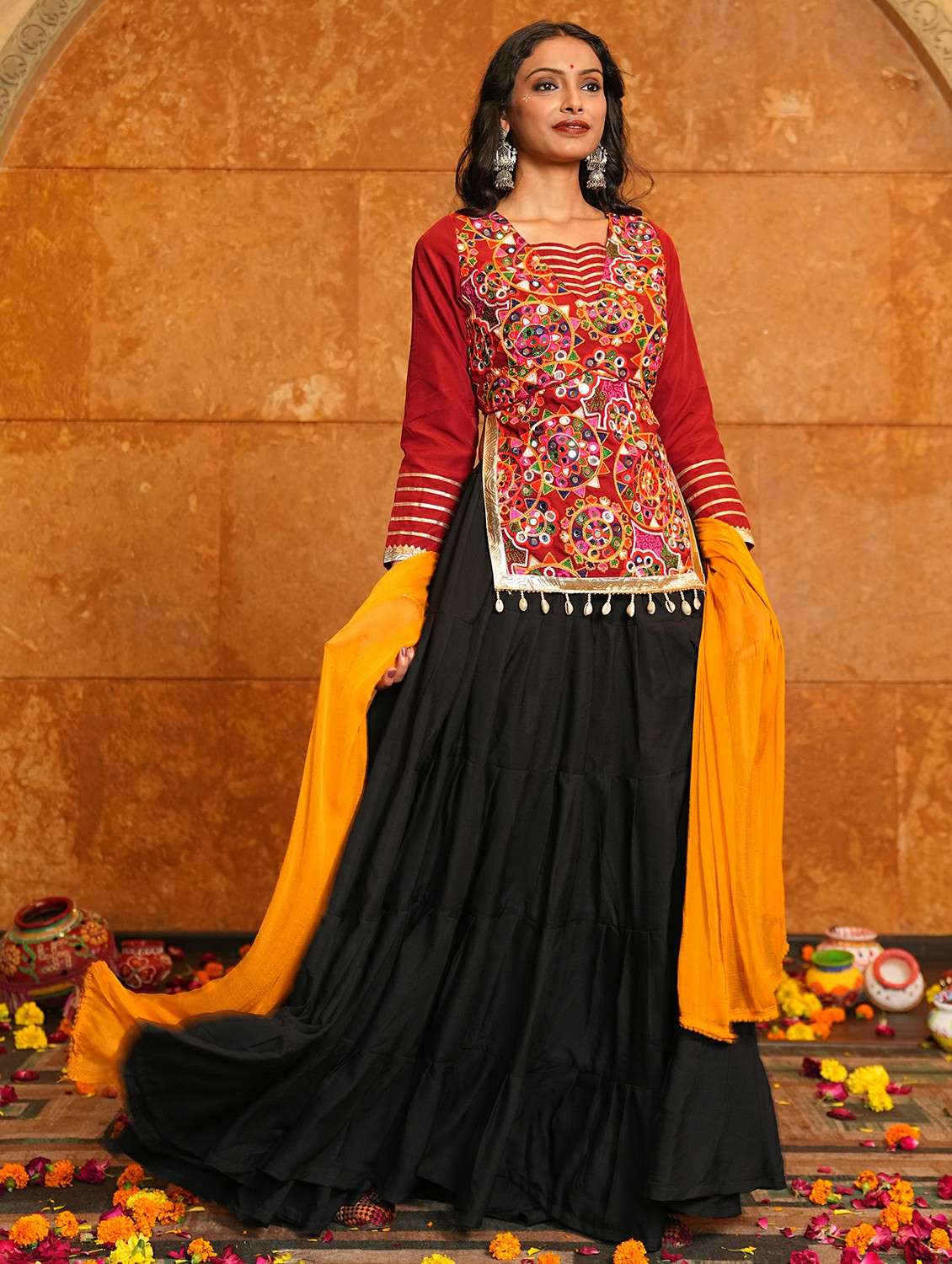 women solid flared semi-stitched lehenga - 22389702 -  Standard Image - 2