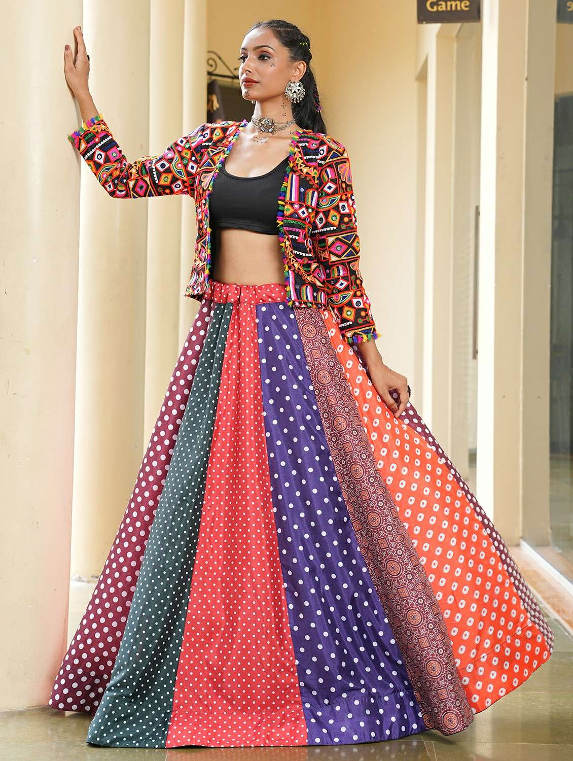 women printed flared semi-stitched lehenga - 22389710 -  Standard Image - 2
