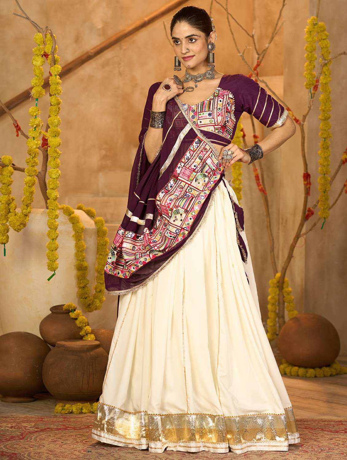 women solid flared semi-stitched lehenga - 22389713 -  Standard Image - 2