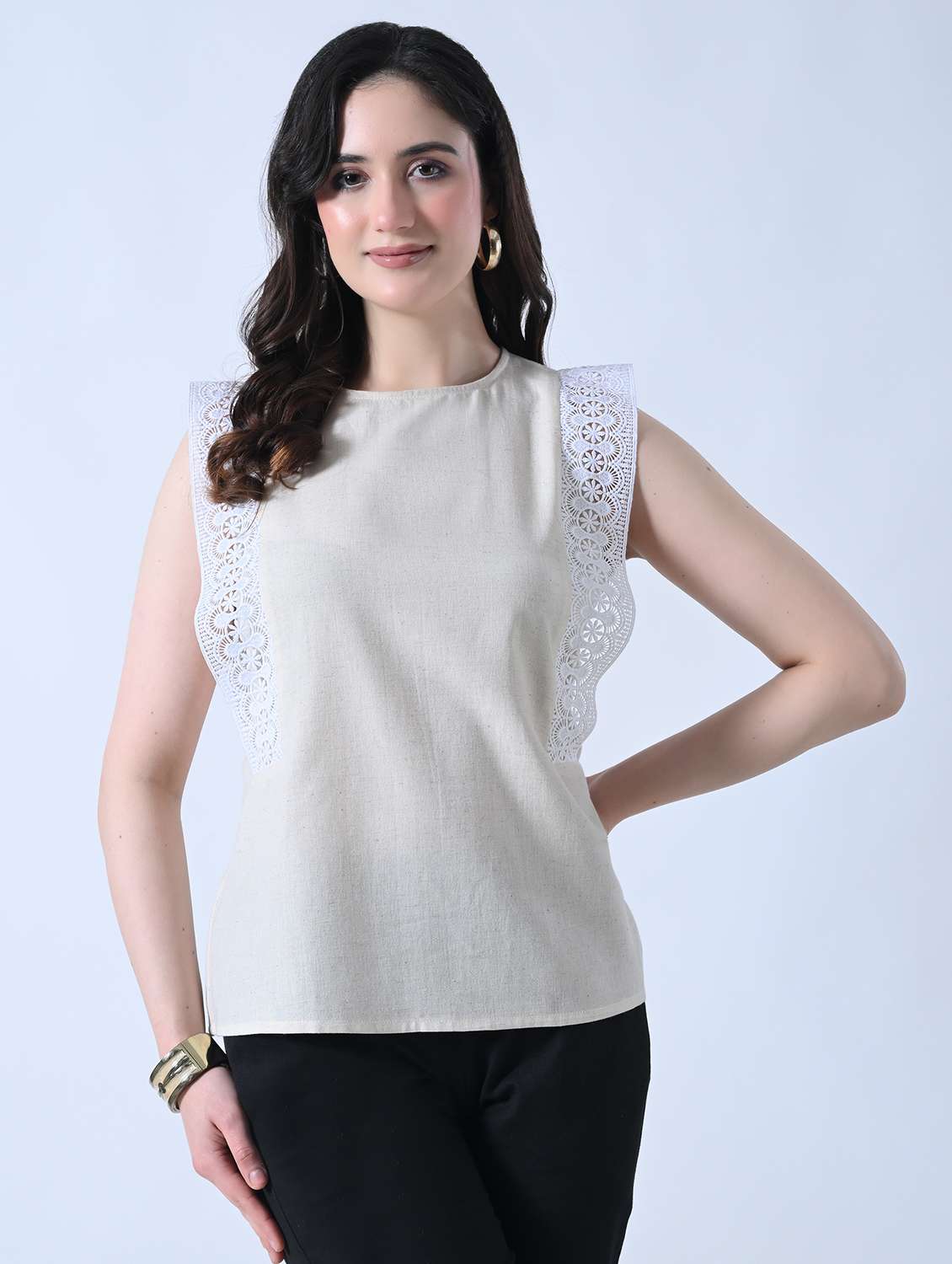 women solid round neck regular top - 22389756 -  Standard Image - 2