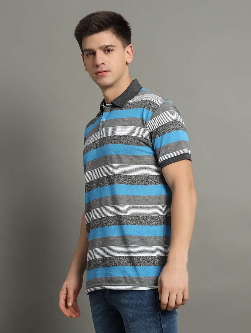 men striped short sleeve regular fit polo t-shirt - 22389845 -  Standard Image - 2