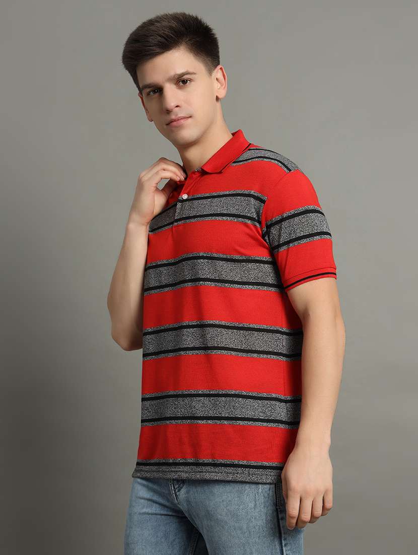 men striped short sleeve regular fit polo t-shirt - 22389848 -  Standard Image - 2