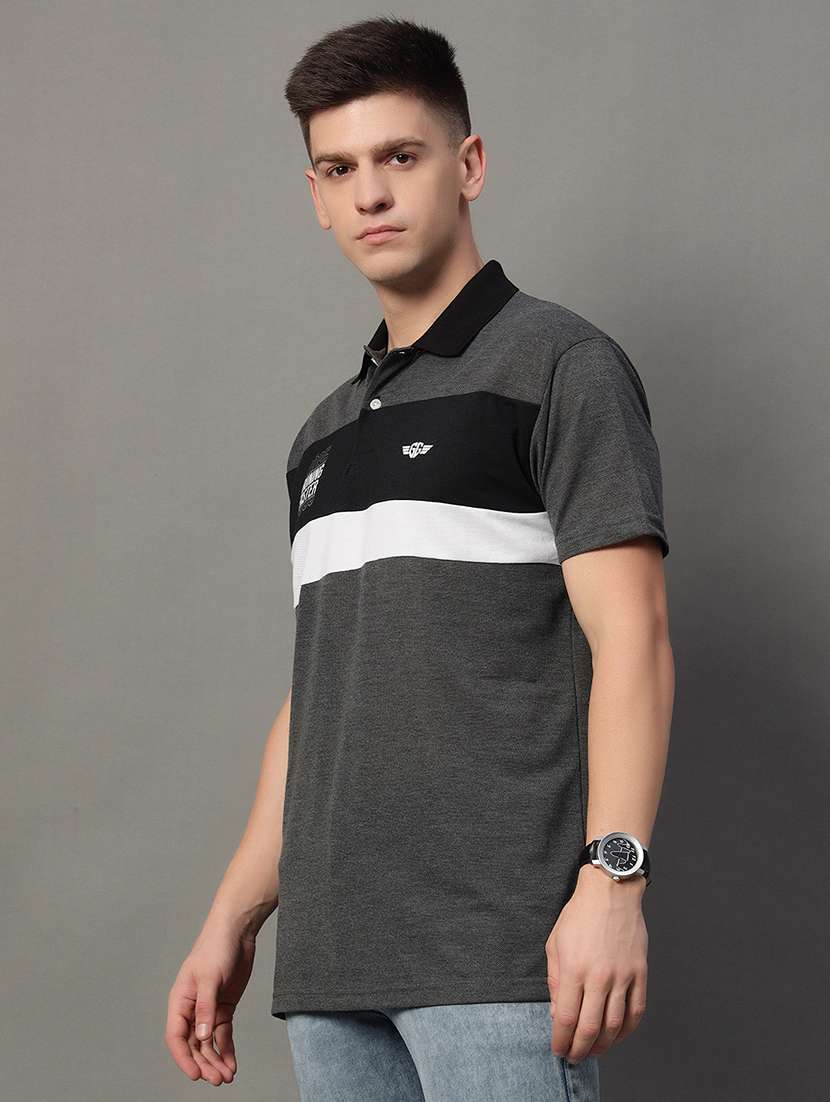 men color block short sleeve regular fit polo t-shirt - 22389851 -  Standard Image - 2