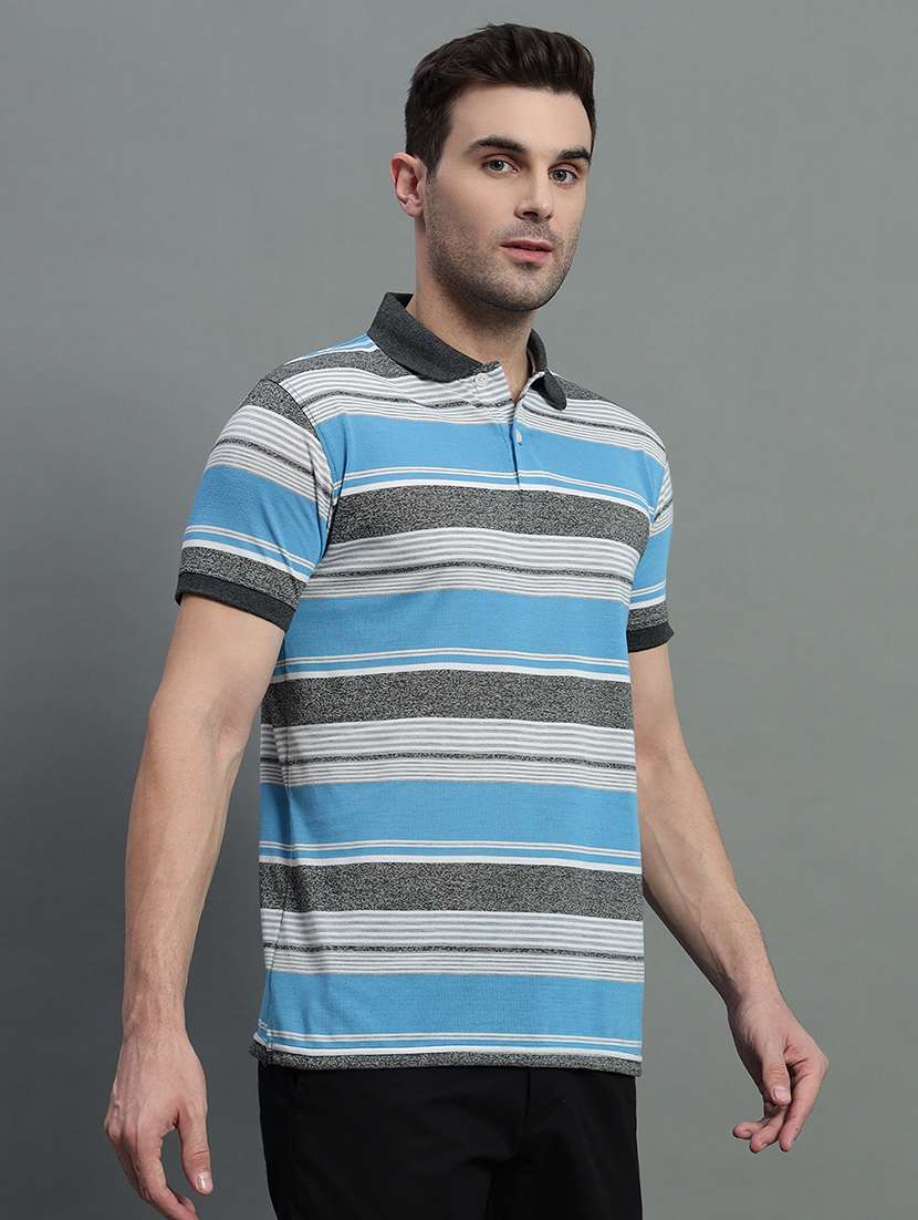 men striped short sleeve regular fit polo t-shirt - 22389868 -  Standard Image - 2