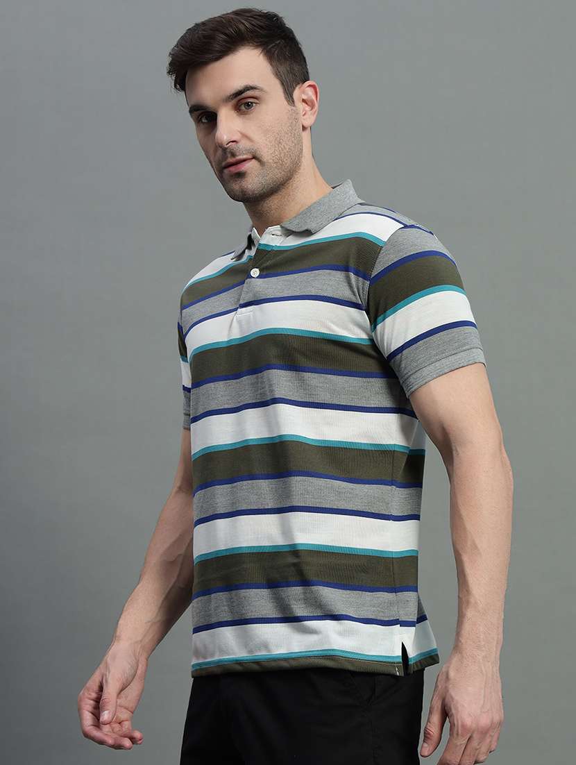 men striped short sleeve regular fit polo t-shirt - 22389870 -  Standard Image - 2