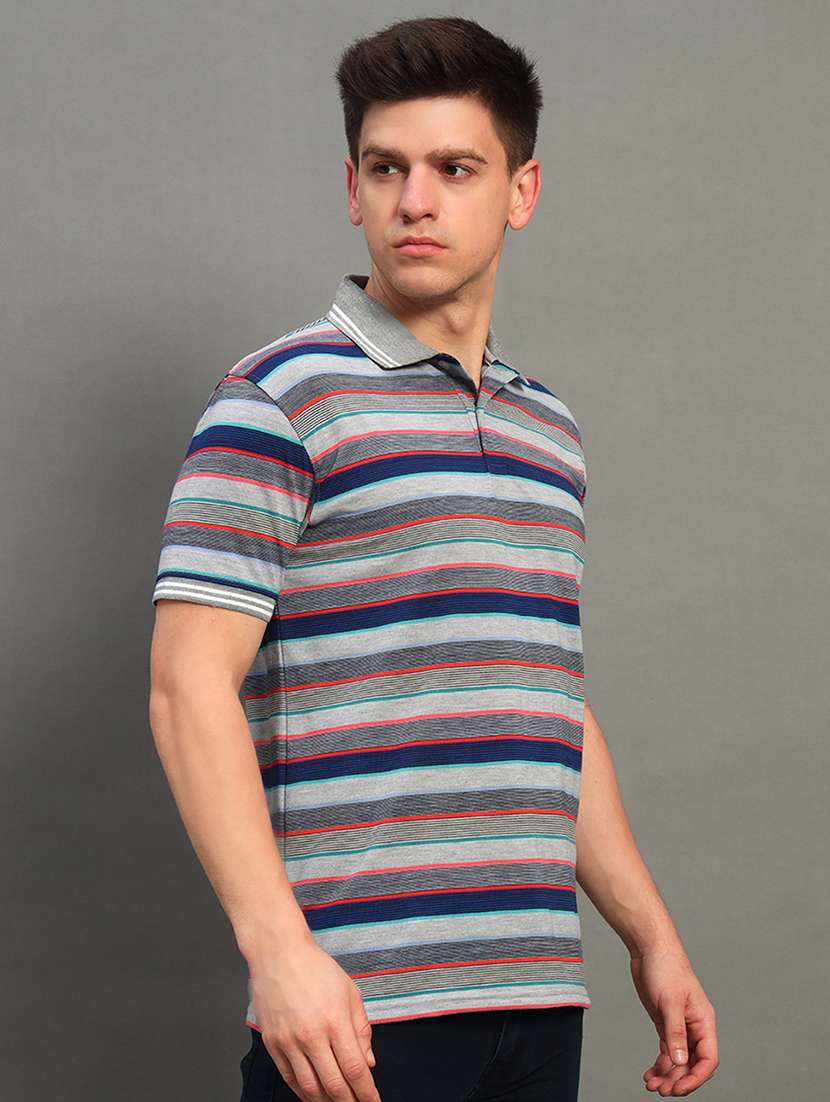 men striped short sleeve regular fit polo t-shirt - 22389957 -  Standard Image - 2