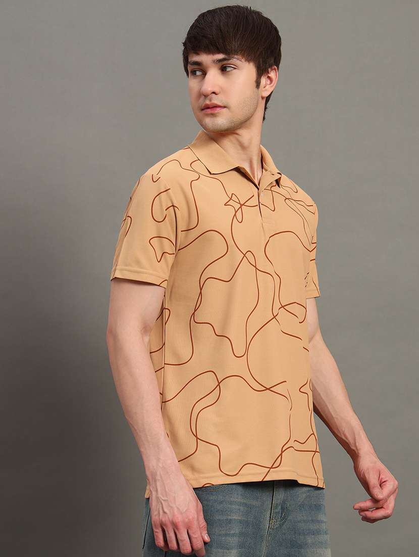 men printed short sleeve regular fit polo t-shirt - 22389974 -  Standard Image - 2