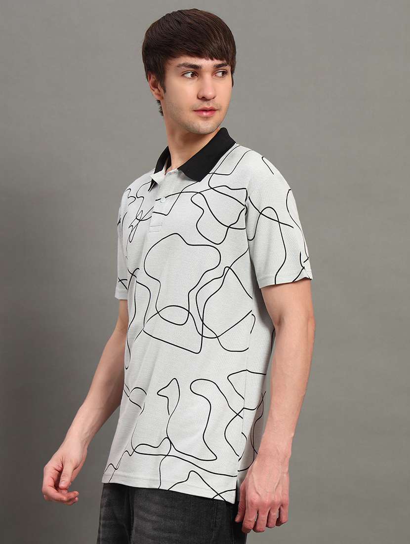 men printed short sleeve regular fit polo t-shirt - 22389975 -  Standard Image - 2