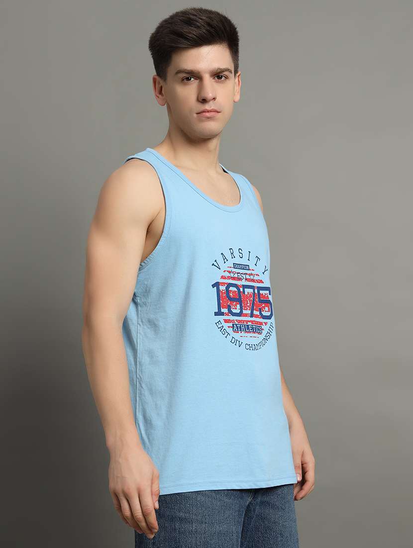 men printed sleeveless regular fit t-shirt - 22390090 -  Standard Image - 2