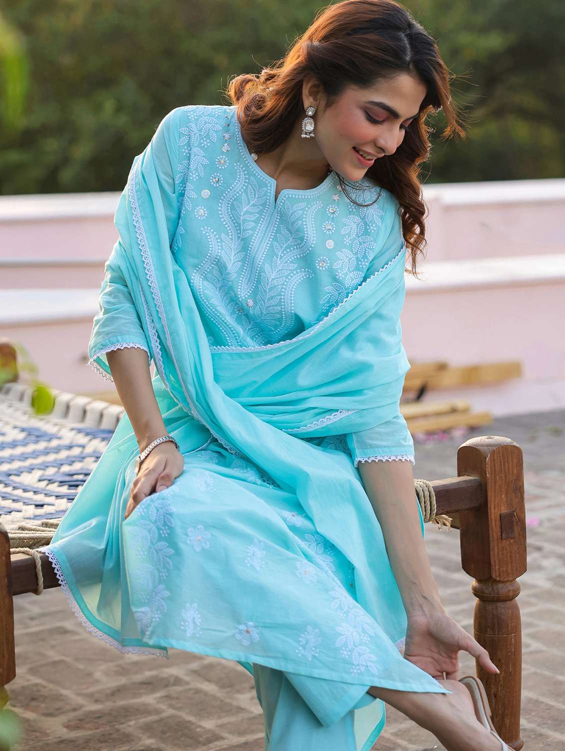 blue cotton kurta pant  set - 22390170 -  Standard Image - 2