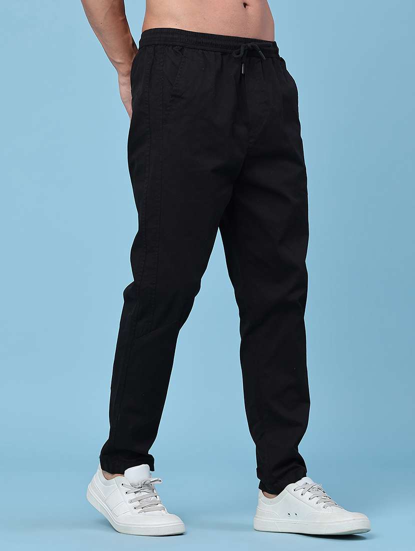 men solid mid rise regular fit trackpant - 22391057 -  Standard Image - 2