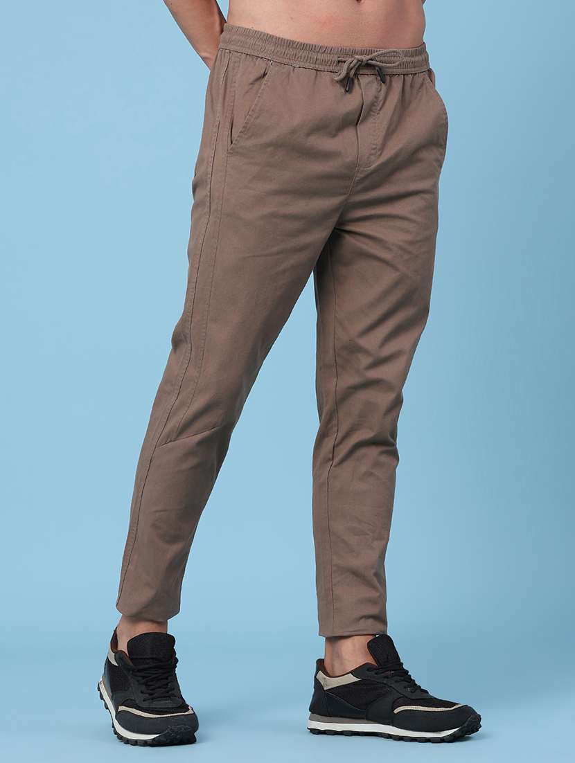 men solid mid rise regular fit track pant - 22391058 -  Standard Image - 2