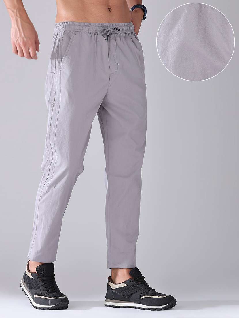men solid mid rise flat front trouser - 22391060 -  Standard Image - 2