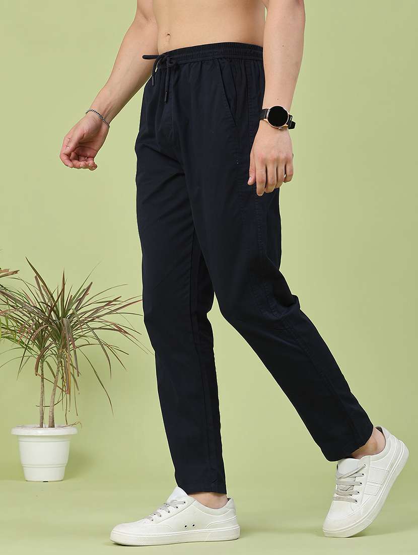 men solid mid rise flat front trouser - 22391061 -  Standard Image - 2