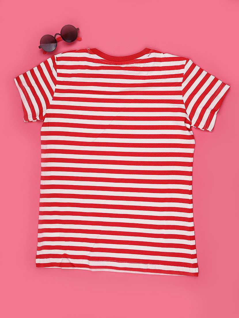 women striped round short sleeves neck tee - 22391246 -  Standard Image - 2