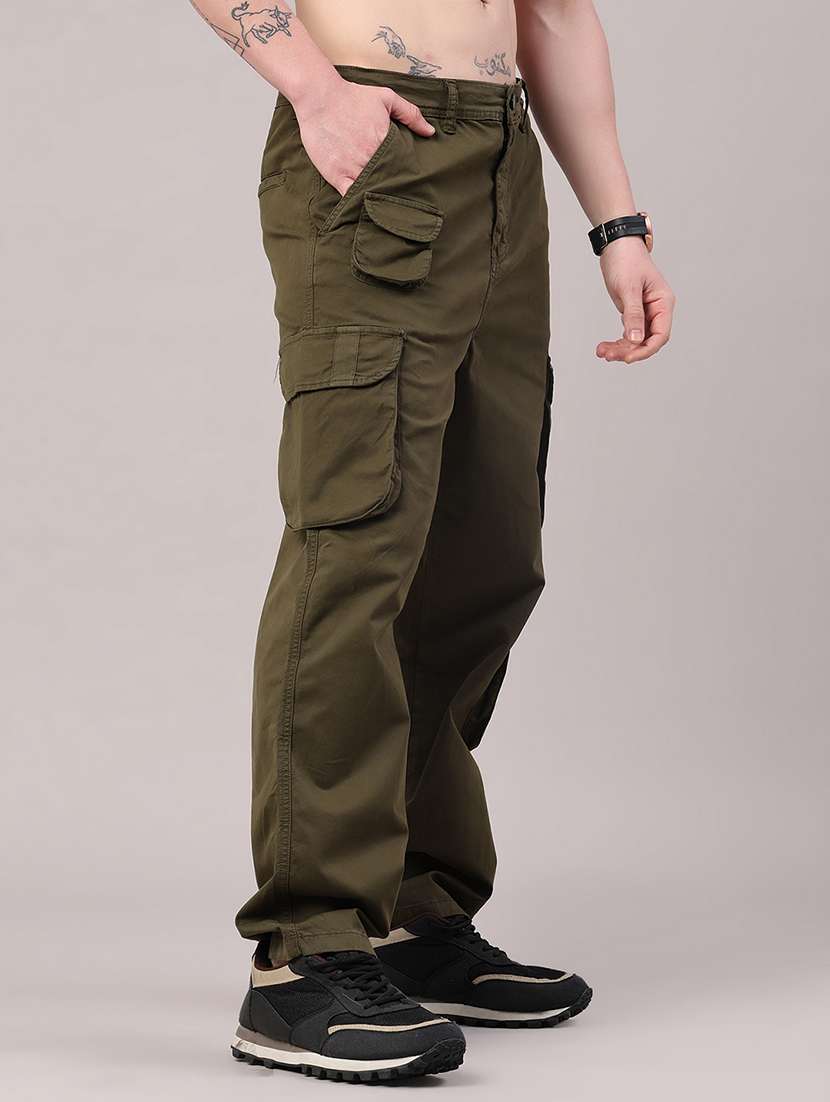 men solid mid rise casual cargo pant - 22391253 -  Standard Image - 2