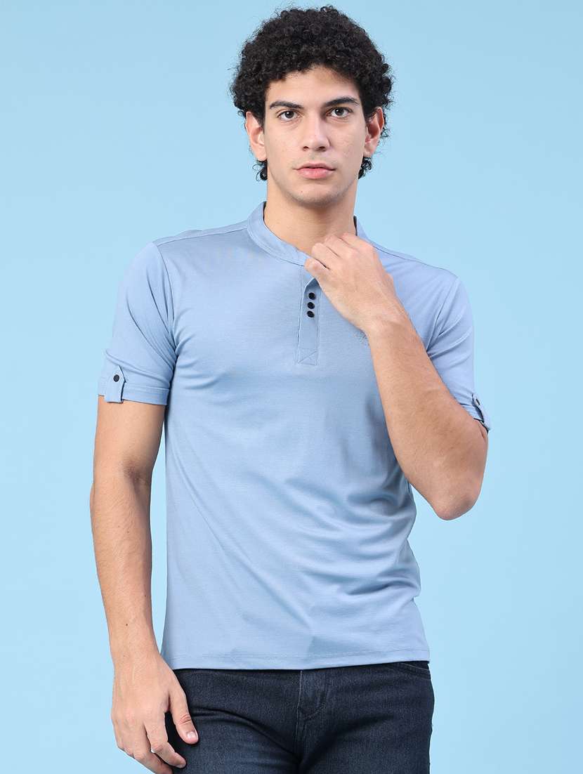 men solid short sleeve slim fit t-shirt - 22391295 -  Standard Image - 2