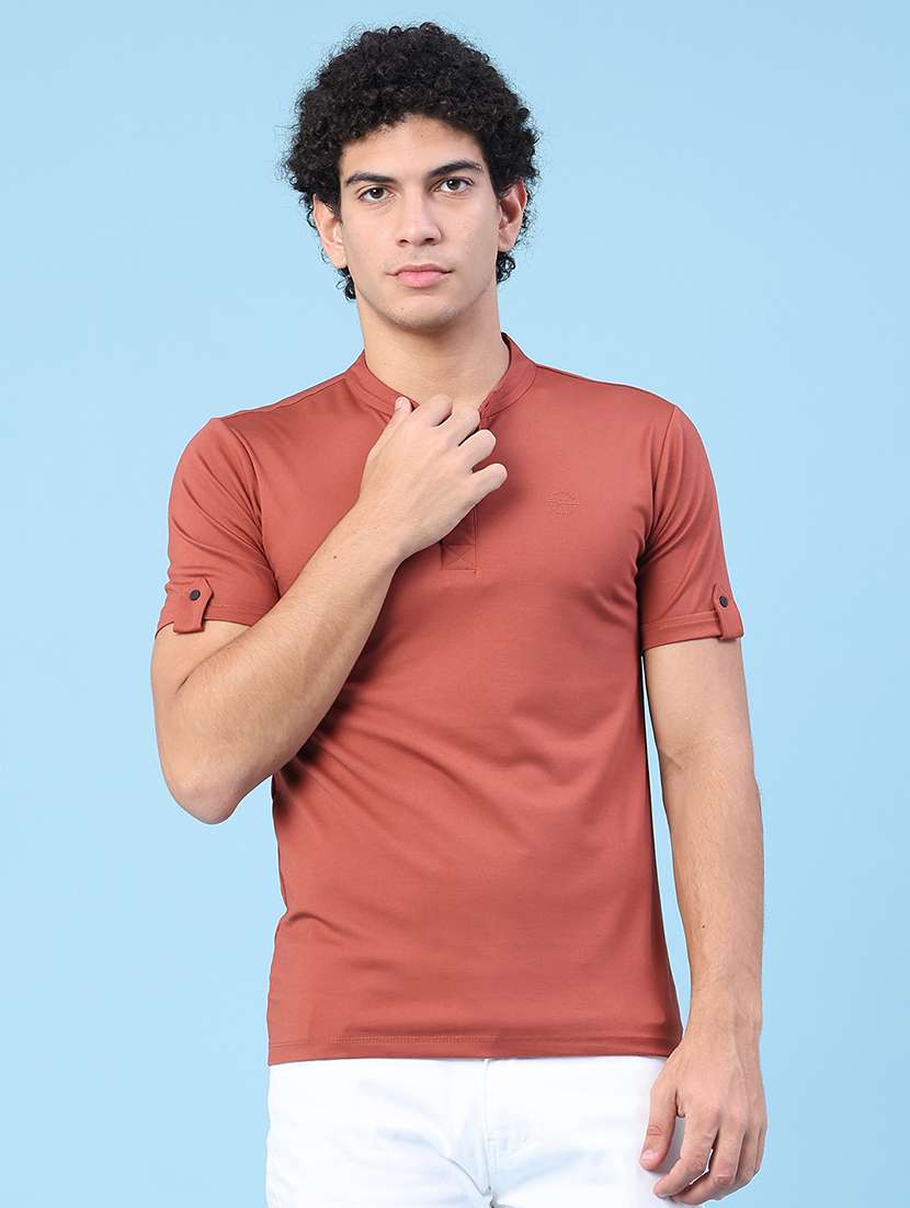men solid short sleeve slim fit t-shirt - 22391297 -  Standard Image - 2