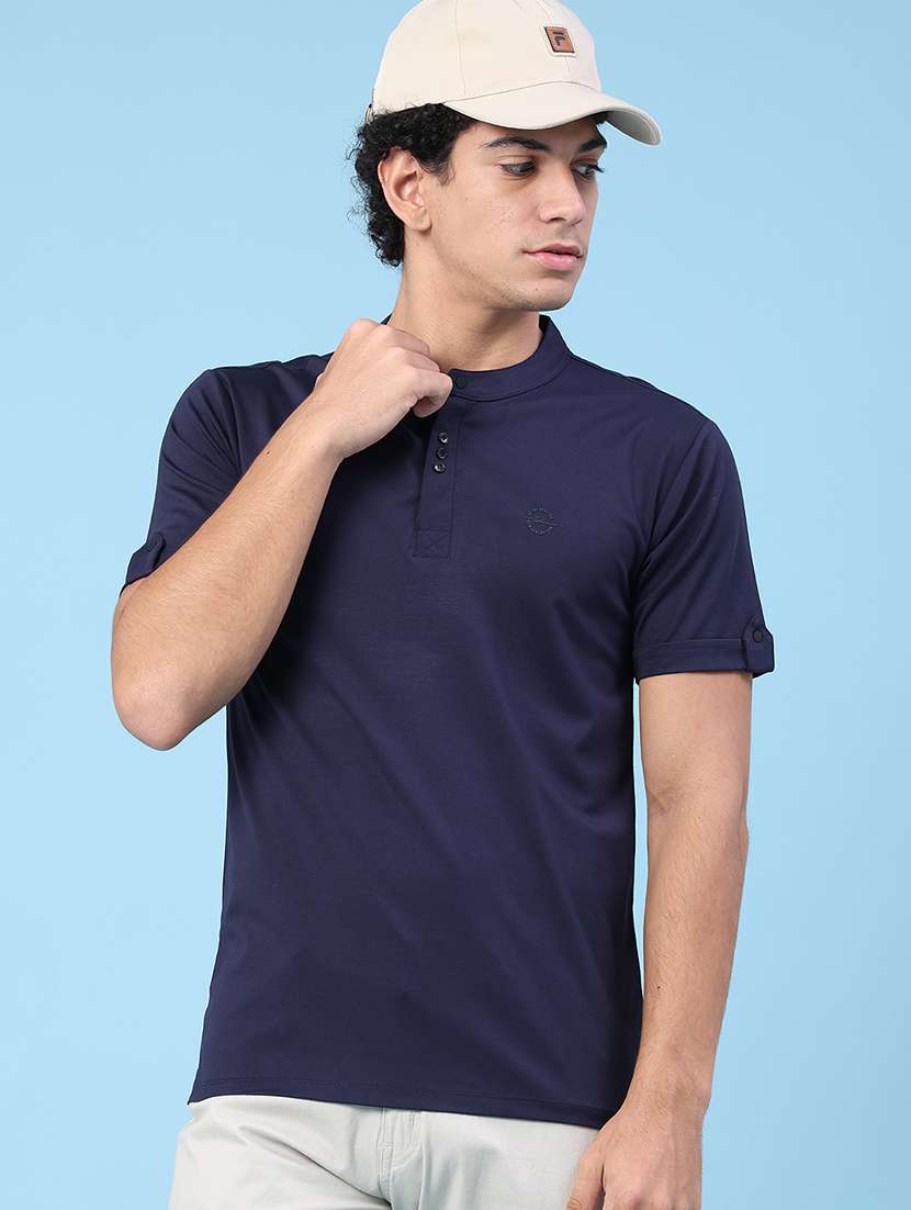 men solid short sleeve slim fit t-shirt