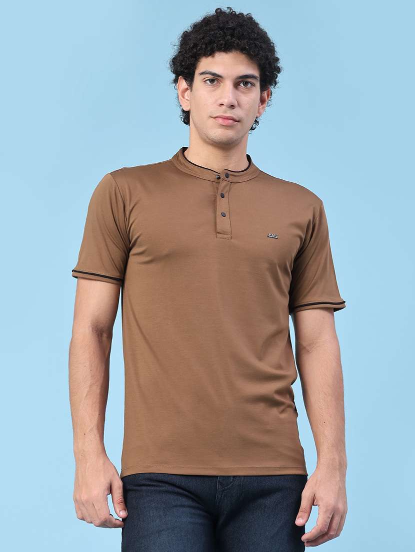 men solid short sleeve slim fit t-shirt - 22391303 -  Standard Image - 2
