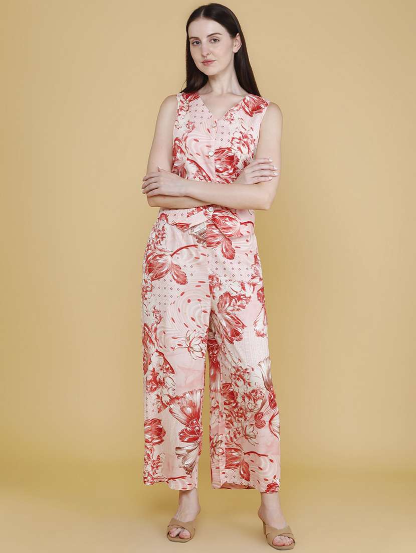 women printed sleeveless top and trouser co-ord set - 22391354 -  Standard Image - 2