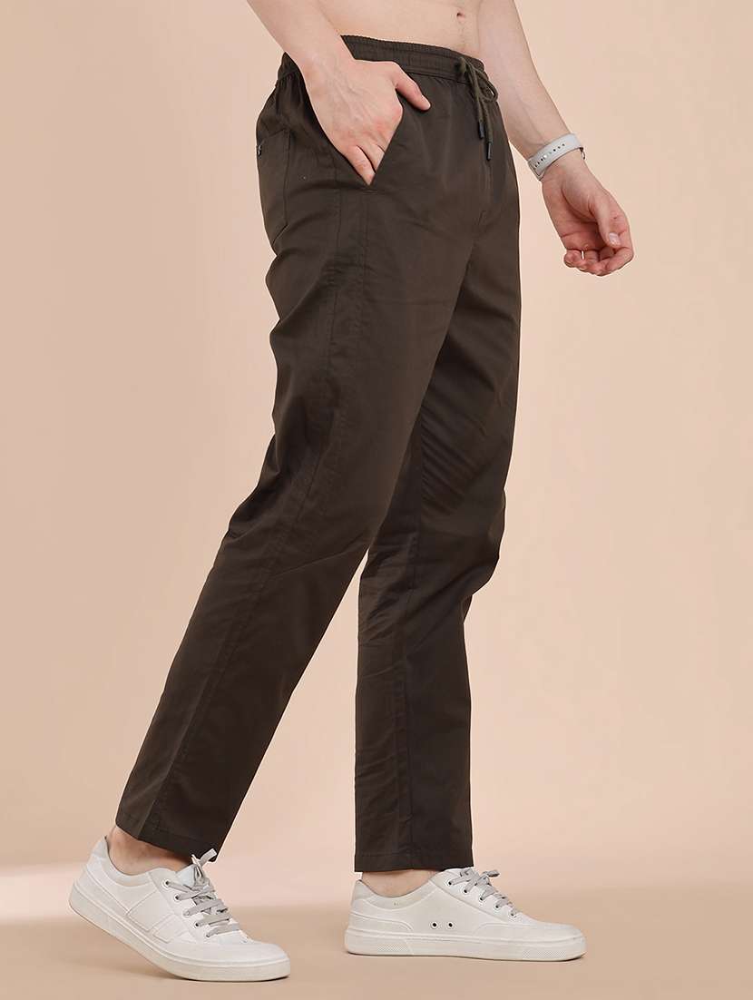 men solid mid rise regular fit track pant - 22391419 -  Standard Image - 2