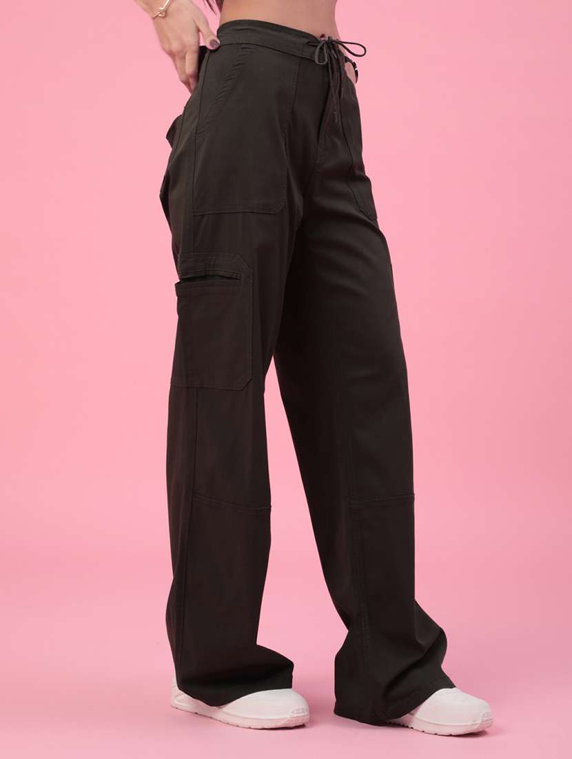 women solid mid rise cargo pant - 22391432 -  Standard Image - 2