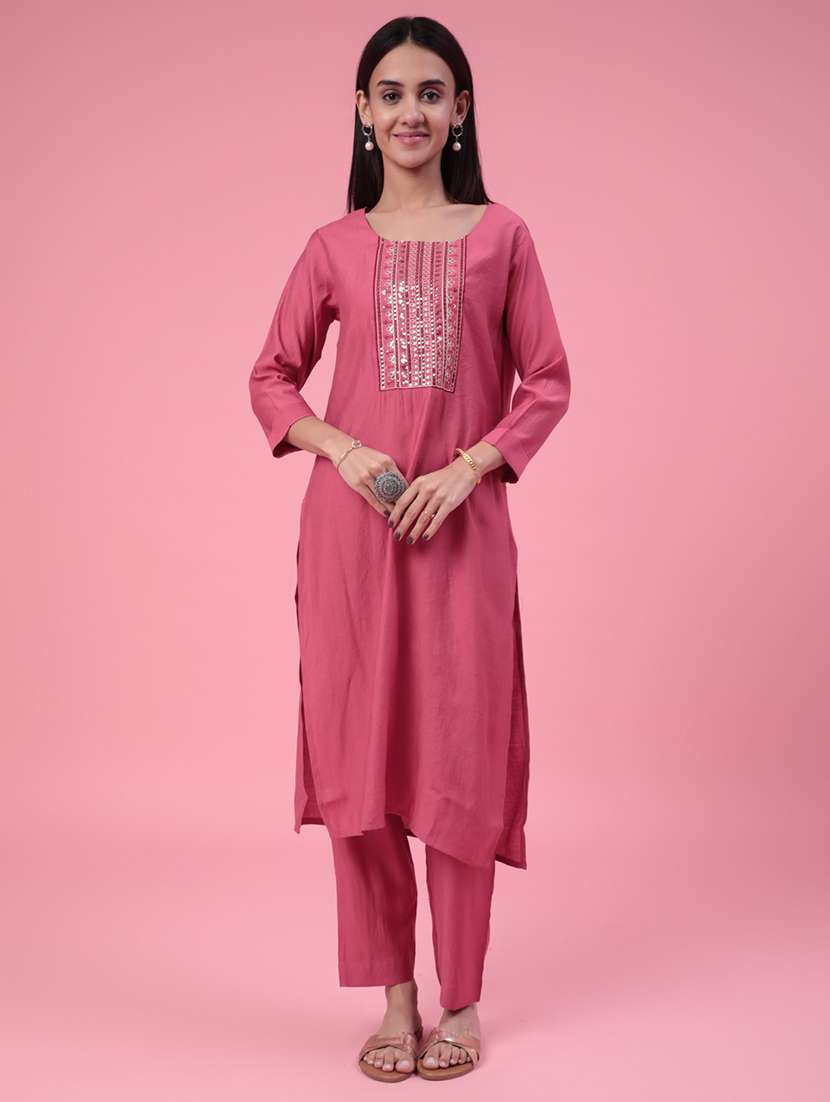 pink cotton kurta palazzo  set - 22391451 -  Standard Image - 2