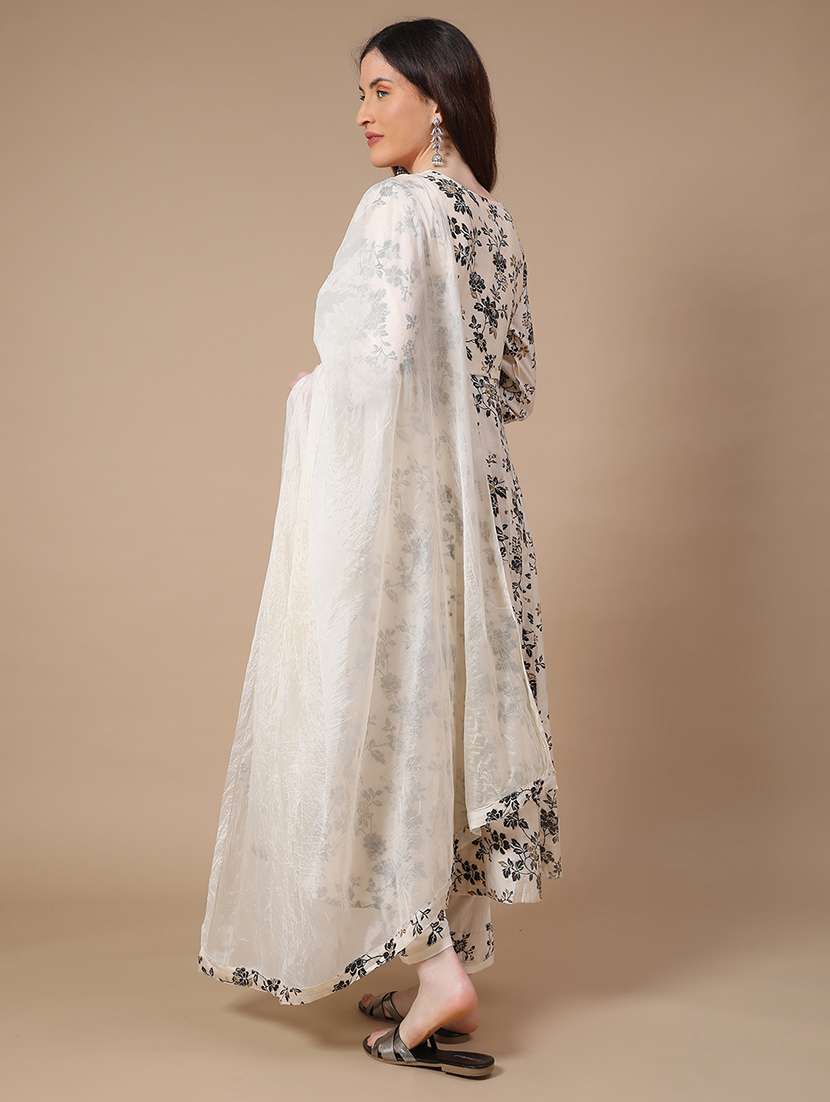 off white cotton kurta dupatta  set - 22391457 -  Standard Image - 2