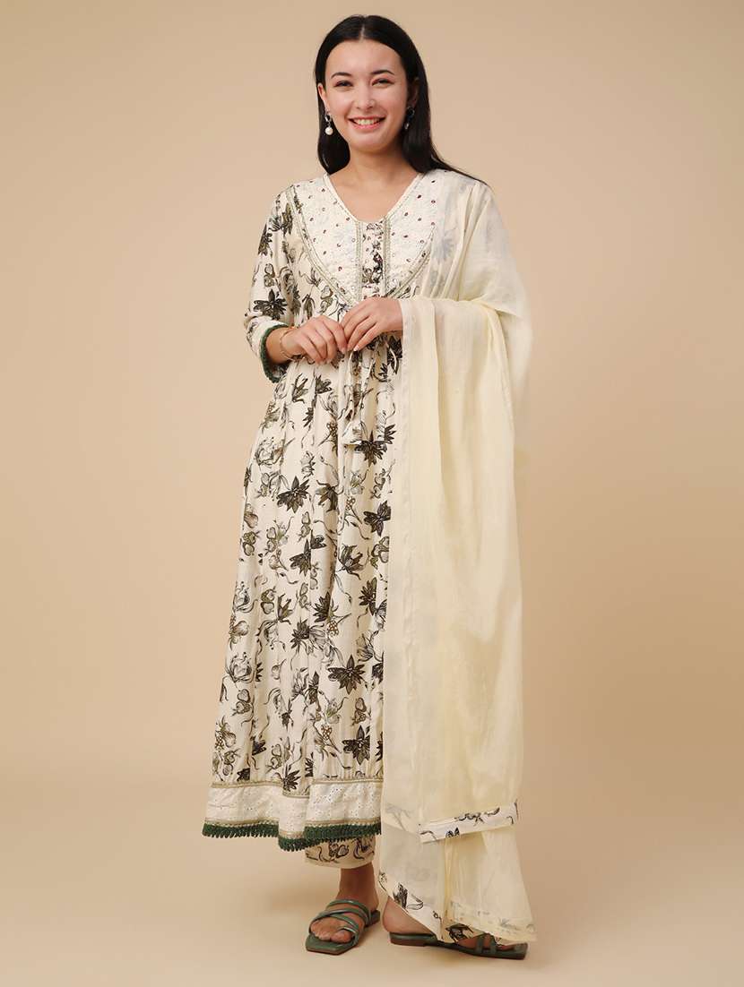 white cotton kurta dupatta  set - 22391459 -  Standard Image - 2