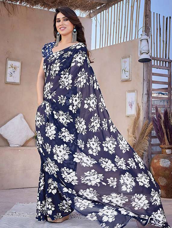 women floral printed saree with blouse - 22391471 -  Standard Image - 2