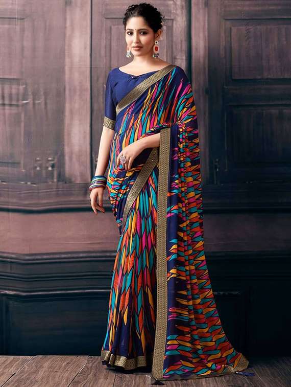 women printed casual wear saree with blouse - 22391474 -  Standard Image - 2