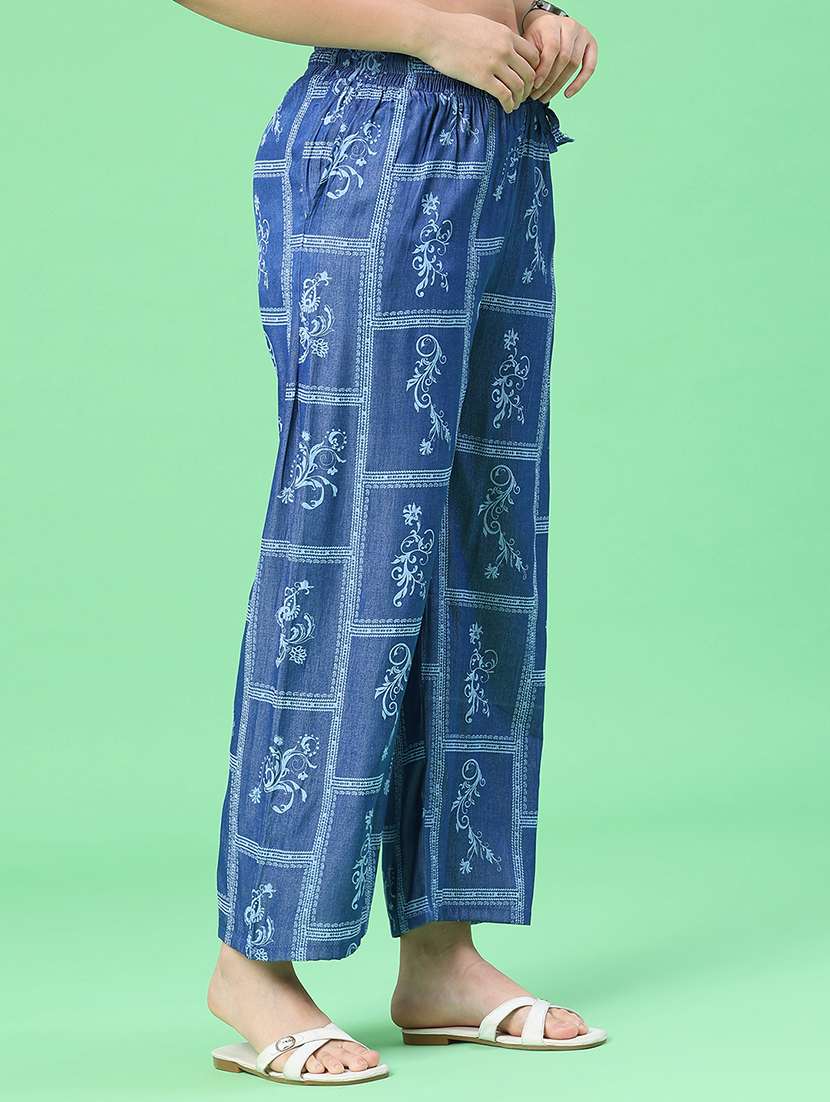 women printed mid rise straight fit palazzo - 22391546 -  Standard Image - 2