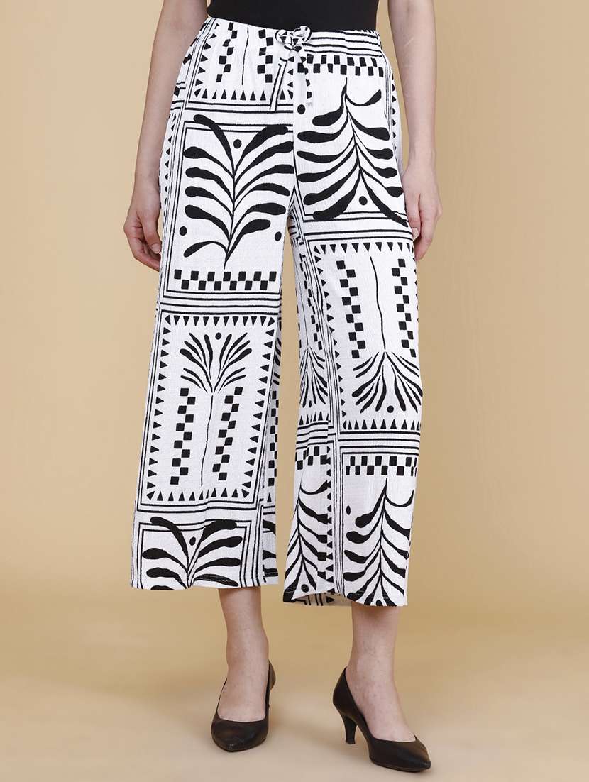 women printed mid rise calf length culottes  - 22391556 -  Standard Image - 2