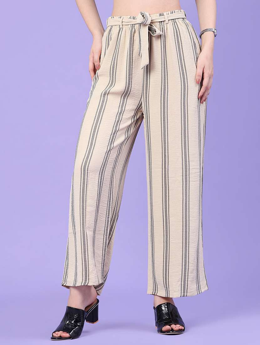 women printed mid rise wide leg trouser - 22391565 -  Standard Image - 2