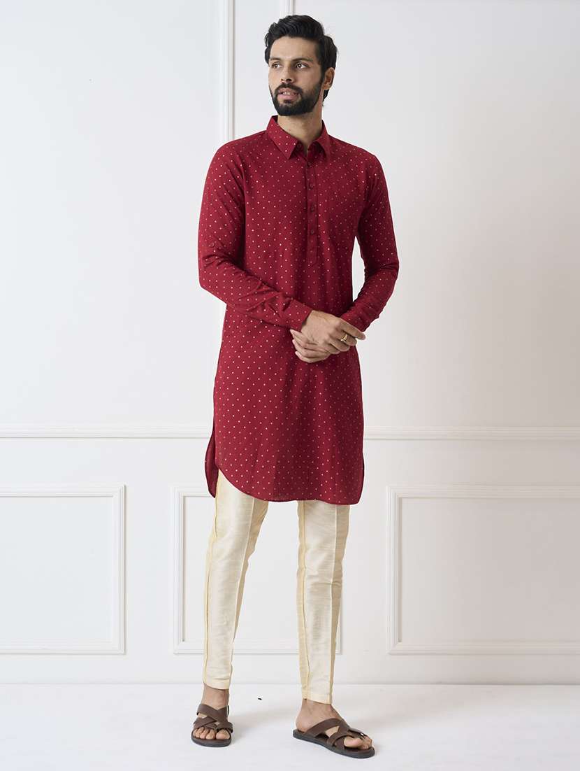 men printed long sleeve kurta pyjama set - 22391682 -  Standard Image - 2