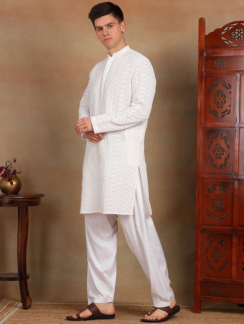 men self design long sleeve kurta salwar set - 22391723 -  Standard Image - 2