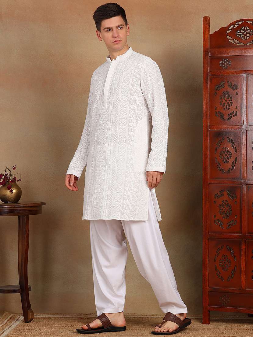 men self design long sleeve kurta salwar set - 22391724 -  Standard Image - 2